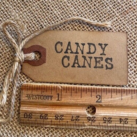 12 Primitive 6" Muslin Offwhite Candy Canes Christmas Farmhouse Ornaments decor - Picture 6 of 6